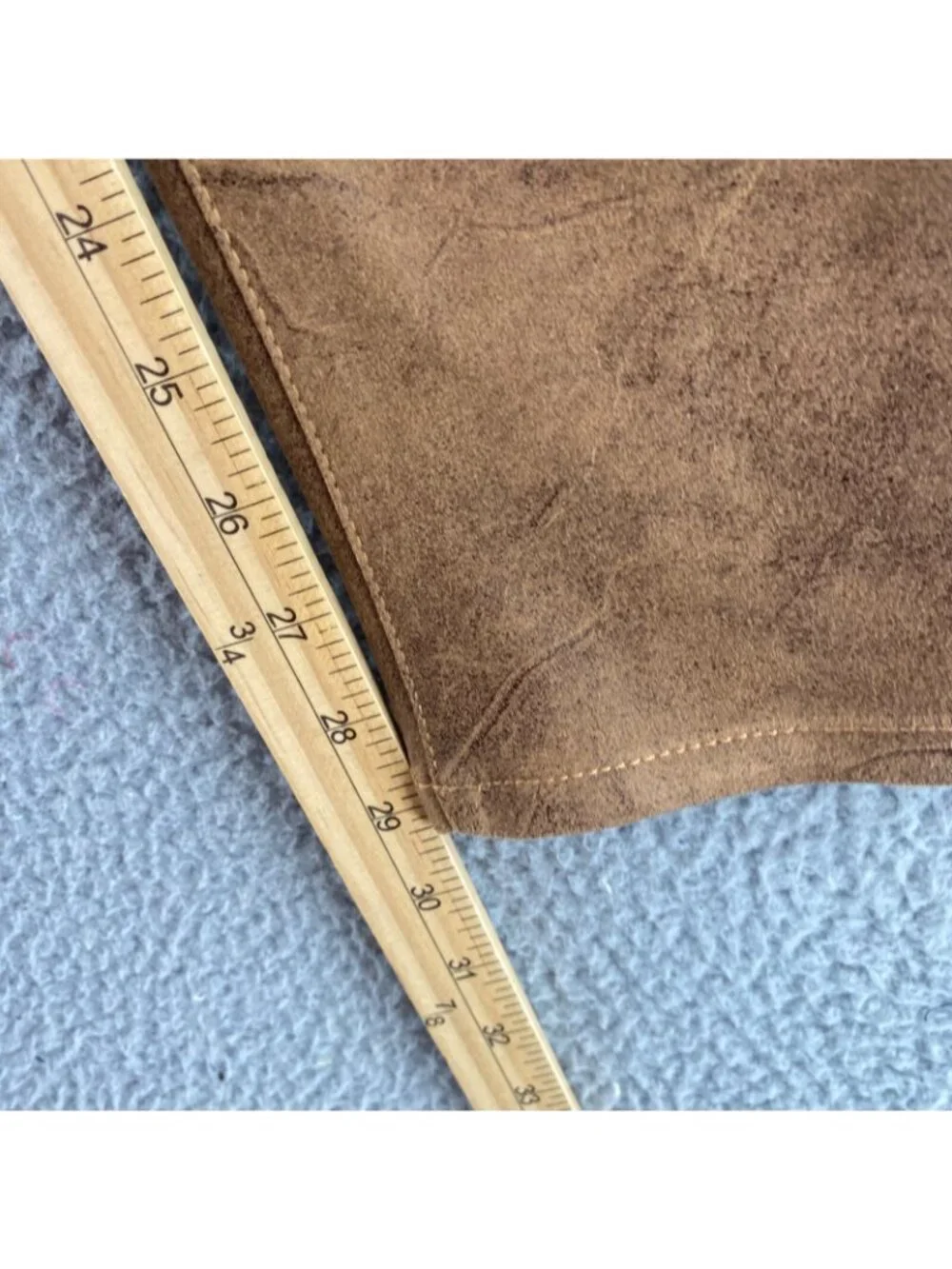 Chicos Jeans Womens 00 US 2R Brown Faux Suede 5 Pocket Worn Luggage Slim Leg NWT